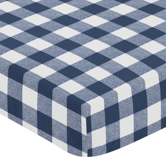 White & Blue Buffalo Check 2pc. Set - Picture 1 of 3